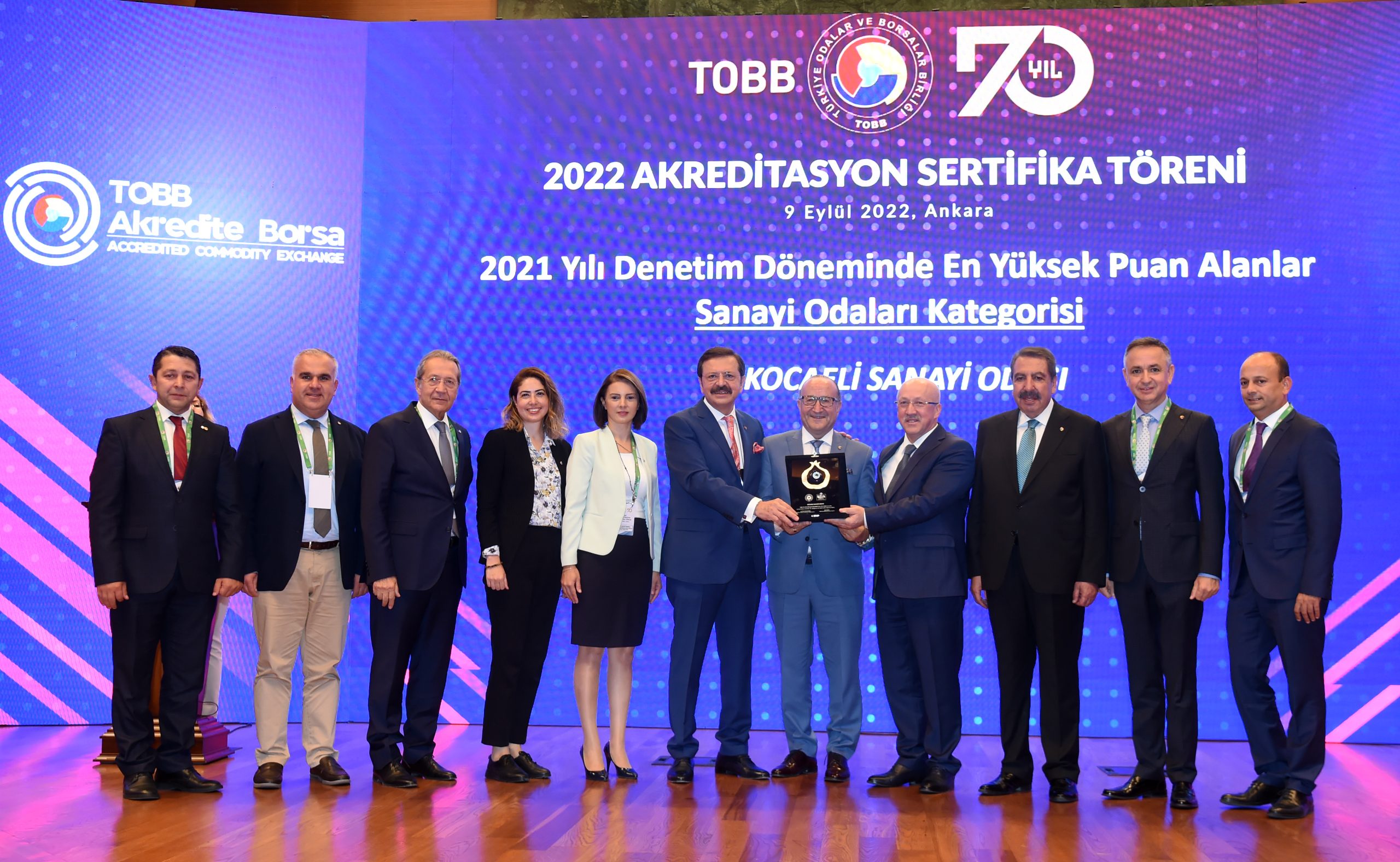 Kocaeli Chamber of Industry (KCI), which maintains its ‘’A Class Excellent Chamber’’ status, received a ‘first place’ certificate